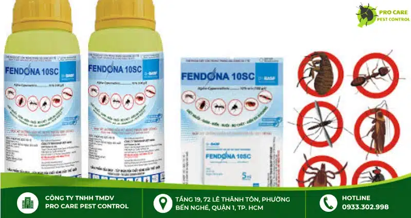 Fendona 10SC – sản phẩm thuốc diệt côn trùng chứa Alpha-Cypermethrin 10%.