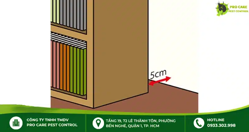 Hạn chế để đồ gỗ sát tường ẩm