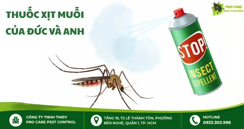 Thuốc xịt muỗi của Đức và Anh: Các loại phổ biến và cách lựa chọn