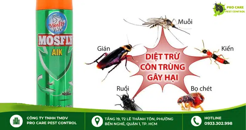 Công dụng của xịt muỗi Mosfly